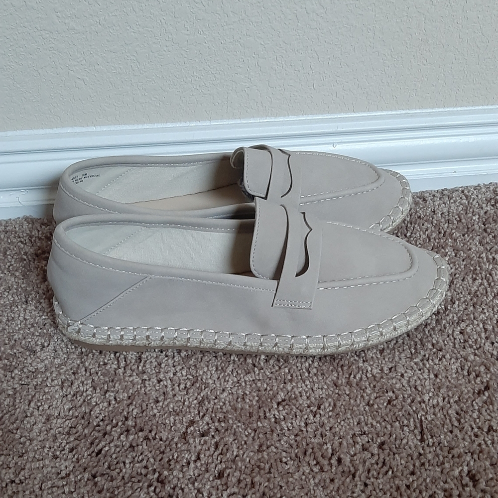 CL by Laundry Beige Loafers with Espadrille Sole